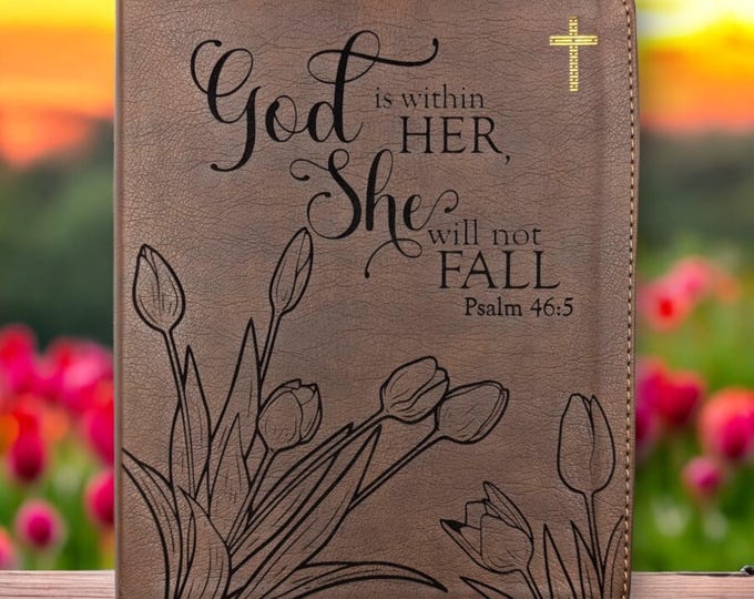 Personalized Tulip NIV Journal Bible | Custom Laser Engraved Flower Bible | Verse Bible | Journaling Bible for Women | Christian Gift