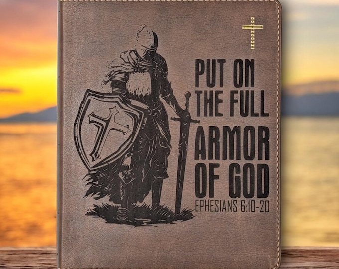 Armor of God Personalized NIV Journal Bible | Laser Engraved Custom Journal Bible | Personalized Study Bible