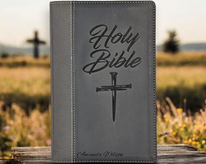 Cross Bible | Personalized Large Print NIV with Custom Name | Laser Engraved Baptism Gift | Unique Keepsake for Faithful Moments