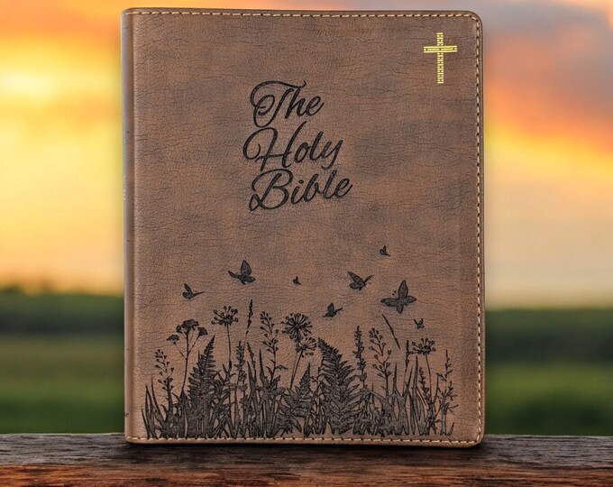 Personalized Wildflower NIV Journal Bible | Custom Laser Engraved Bible | Personalized NIV Journal Bible | Christian Gift for Her