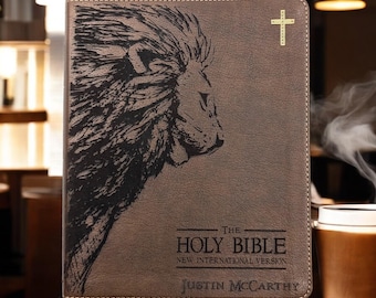 Personalized NIV Journal Bible: Lion Engraving, Lined Wide Margins