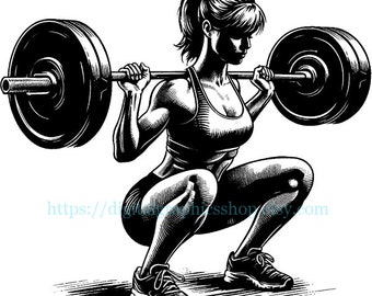 woman lifting weights png, female body builder png, jpg muscular woman clipart, fitness printable art, logo icon digital print download,
