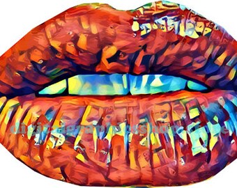 abstract womans lips clip art png printable wall art digital download image graphics