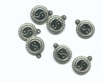 16mm ying yang charms yin yang charms sun pendants silver metal jewelry making supplies lot