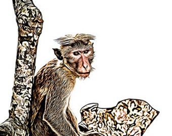 monkey in tree png jpg clipart printable art digital download jungle safari animals digital clip art abstract downloadable graphics images