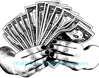 womans hands holding money png, dollar bills, jpg, cash money clipart, instant download, digital print, printable wall art