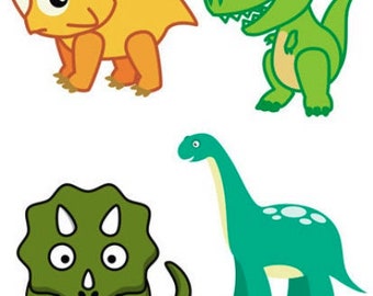 cartoon baby dinosaurs clipart png jpg die cuts childrens printable art images digital instant download