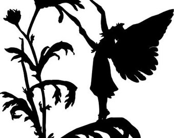 male flower fairy man silhouette printable art faerie clipart png jpg svg vector instant download digital transfer image stencil