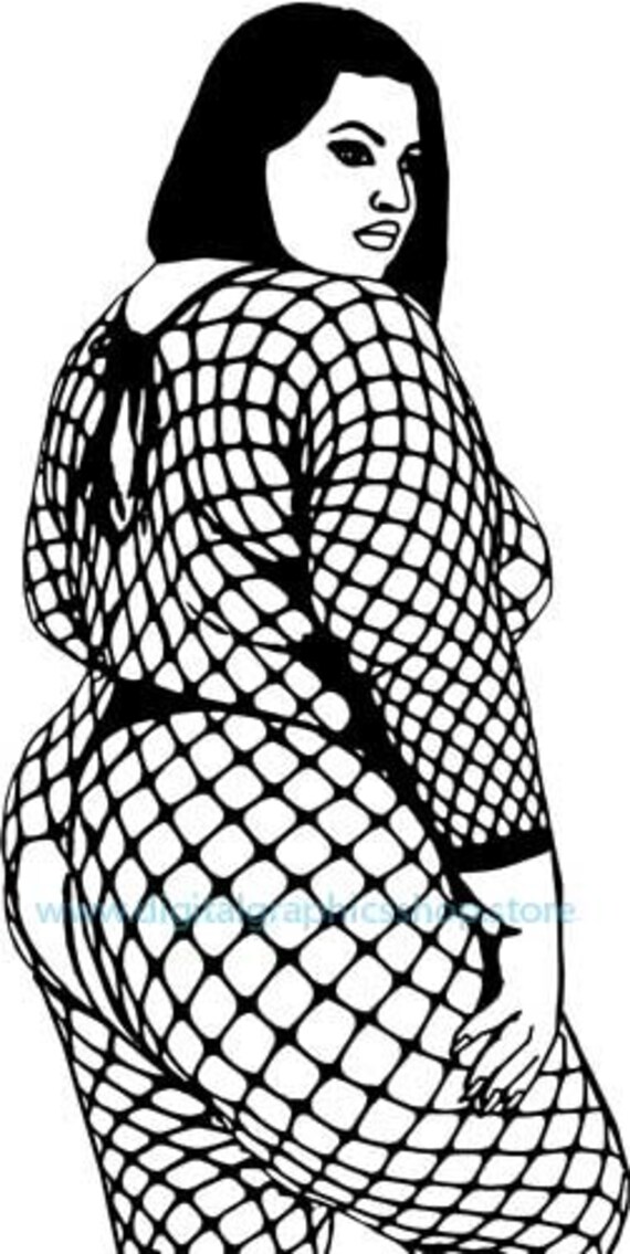 big girl svg sexy babe model black fishnet body stocking clipart printable art jpg png fashion instant download digital transfer image