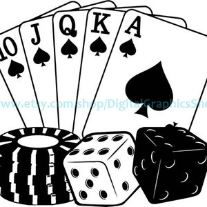 Würfel Karten Poker Chips Kasino Clipart Png SVG druckbare Kunst digitaler Sofort-Download Glücksspiel Vektor-Bild Shirt Sublimationsdatei, Schnittdatei