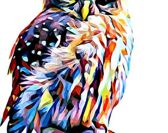owl bird abstract art clipart png jpg printable digital download animals wildlife digital downloadable graphics image