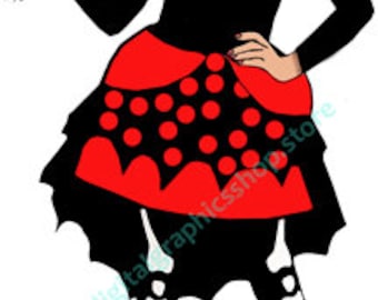 cartoon pinup girl, day of the dead, skull lady, printable art, clipart png jpg, instant download, digital prints, halloween graphics