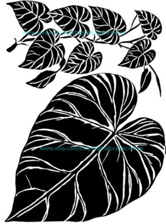 black vine leaves, plant png, jpg, art printable, instant download, digital print images, silhouette art, nature garden artwork