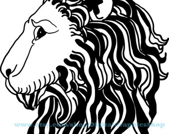 lion head drawing, png jpg clipart, printable art, svg vector, digital print, instant download, animals,