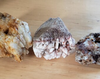 3 pc Quartzite crystal Rocks, raw quartz, nuggets, stones, 12 oz,  montana rocks