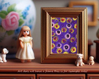 original aceo art abstract painting pink, yellow, gears, mini abstract painting, aceo cards, atc, modern small painting