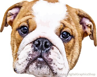bull dog puppy head png, abstract art, clipart, jpg, png, svg, printable wall art, instant download, animals, pets, digital print