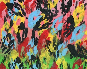 abstract aceo art painting, flower Petals, nature original artist card miniature artwork