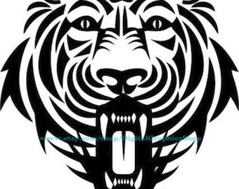 jungle tiger face stencil png svg jpg clipart vector printable art digital download graphics images