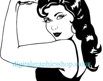 Chola strong Latina mexican woman, face png, jpg, svg vector, printable wall art, pinup girl, instant download, clipart, digital print