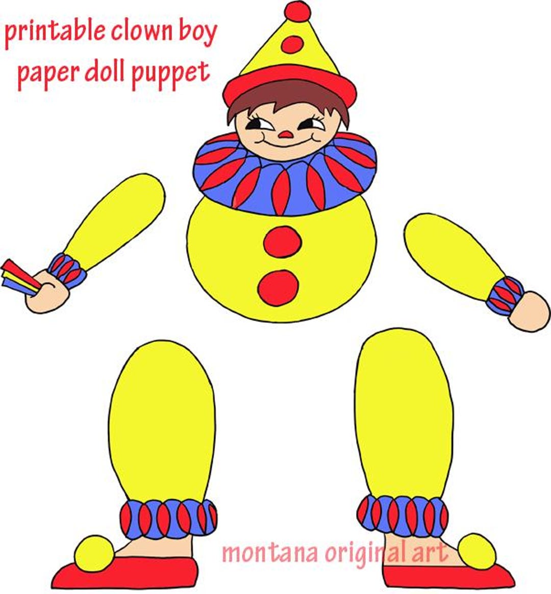 関節式紙人形 サーカス ピエロ 男の子 ジャンピングジャック おもちゃ