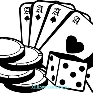 dados cartas fichas de póquer casino clipart png jpg svg 4 de un tipo ases arte imprimible digital descarga instantánea iconos de juegos gráficos