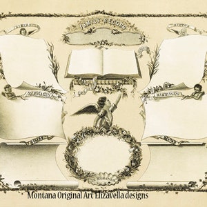 Certidão de registros familiares vintage, nascimento, casamento, morte para impressão, coisas efêmeras vintage, jpg, download digital instantâneo