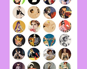 vintage masquerade masks digital collage sheet, mardi gras masks art, people masks clipart, instant download, 1.5" circles printables