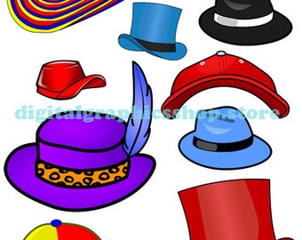 hats clipart fashion printable art png jpg clipart digital print instant download