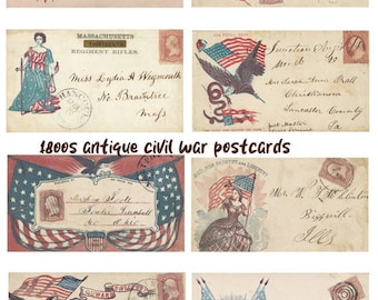 1800s civil war postcards vintage Ephemera- Digital Papers - INSTANT DOWNLOAD scrapbooking junk journal