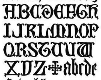 gothic letters alphabet typography printable art clipart png download digital image graphics digital stamp black vintage letters art