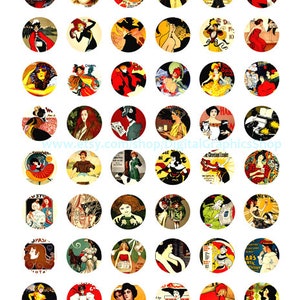 instant download vintage product advertisements art clipart, digital collage sheet, 1&quot; circles, printable