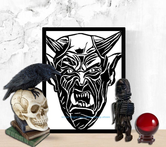 silhouette, Devil svg, devil png, Demons, horror svg, printable wall art, clipart ,vectors, digital image, instant download