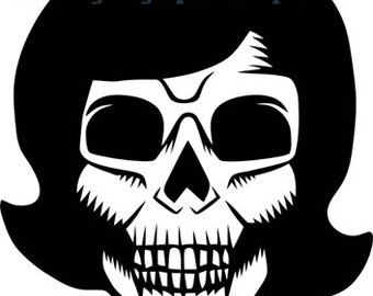 female skull, clipart png, jpg, printable art, intant download, digital print, silhouette, template, graphics t shirt design