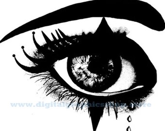clown woman eye crying wall art printable makeup beauty art print clipart png download digital image graphics original art