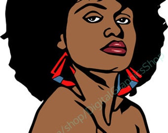 beautiful black woman pinup png African lady, svg vector, jpg, printable wall art, instant download, clipart, afro hair, digital print