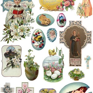 vintage Easter Cards Art, png, Easter clipart, jpg, printable art ,instant download , Easter bunny, Digital collage printable