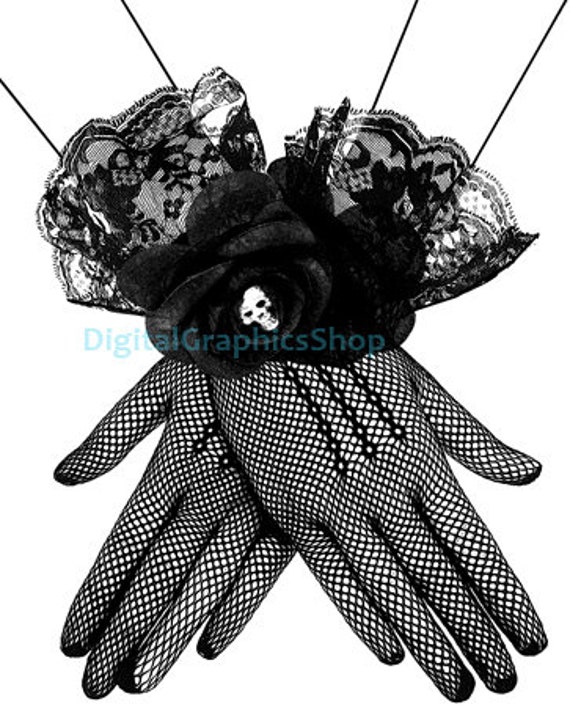 fishnet goth gloves, goth fashion png, gothic clipart, jpg, printable wall art, instant download, digital images to print