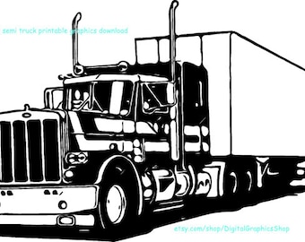 Semi Truck Silhouette png SVG Clipart- Semi DIESeL Truck Cab clip art, TRUCKers Png, diesel truck logo icons instant download printable