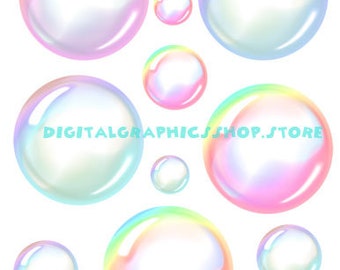 soap bubbles collage sheet png printable clipart digital print instant download graphics