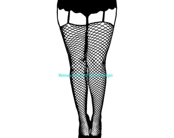 plus size womans legs fishnet stockings high heels clipart printable art jpg png svg vector fashion download digital image graphics