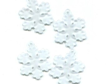 white frosted plastic snowflake charms snow flake pendant acrylic winter charms christmas charms 30mm jewelry making supplies