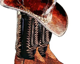 brown cowboy snake skin boots cowboy hat shoe clipart png printable country western fashion art download digital image downloadable graphics