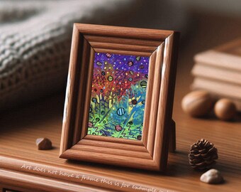 celebration of Life, abstract painting, original aceo art card, atc art, colorful, miniature small paintings, aceo paintings