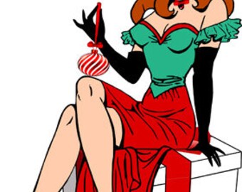 sexy santa pinup girl cartoon printable christmas art clipart png download digital image graphics downloadable