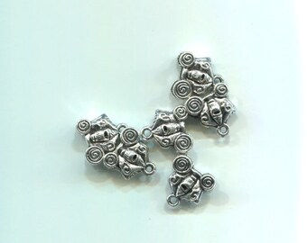 skeleton skull horse carriage charms silver metal 12mm day of the dead jewelry pendants goth