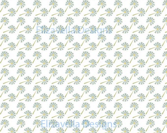 Printable Green flowers png pattern - Digital Paper - floral patterns - 12in x 12in - Commercial Use - INSTANT DOWNLOAD