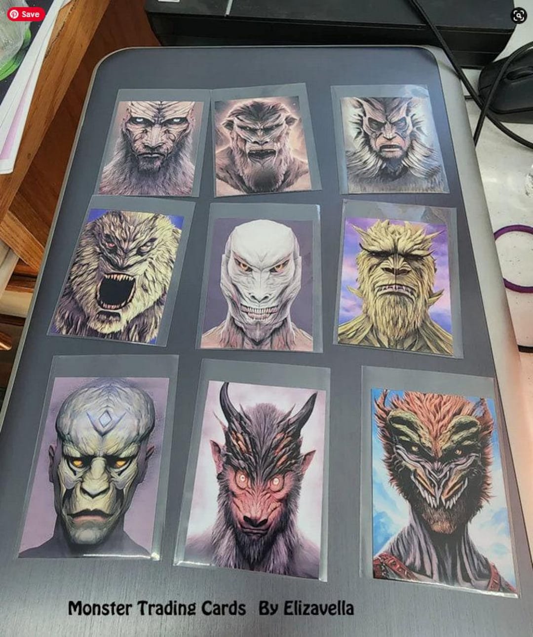 Monsters Art ATC Trading Cards Lot, Aliens Creatures Original Horror