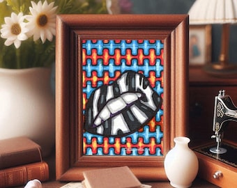 womens lips aceo art drawing zebra abstract makeup original atc art trading card fashion colorful