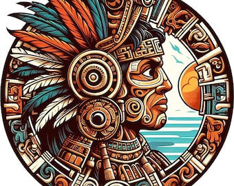 aztec warrior png, aztec king png clipart, printable Mexican indian art, mexico people, instant download, digital print